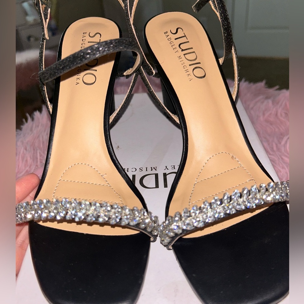 black sparkly heels